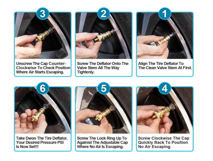 Adjustable Tire Deflator Kit – 6-30 PSI