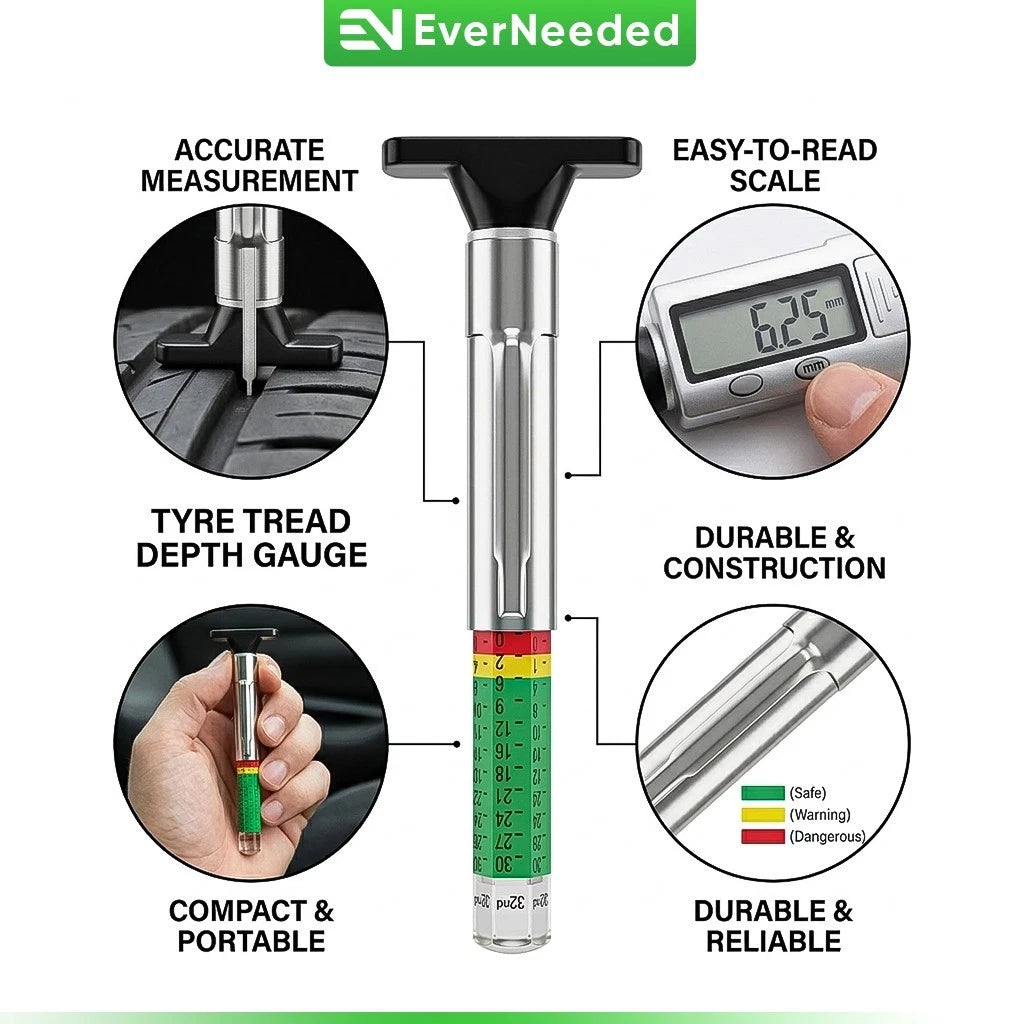 Tyre Tread Depth Gauge 0–32/32 Inch