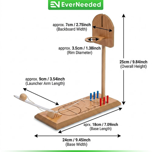 Mini Desktop Basketball Game – Wooden Office Desk Stress Relief Hoop Toy