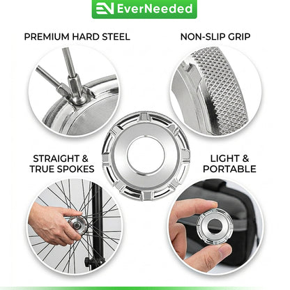 Bicycle Spoke Wrench - Brass / Silver - 8 Way