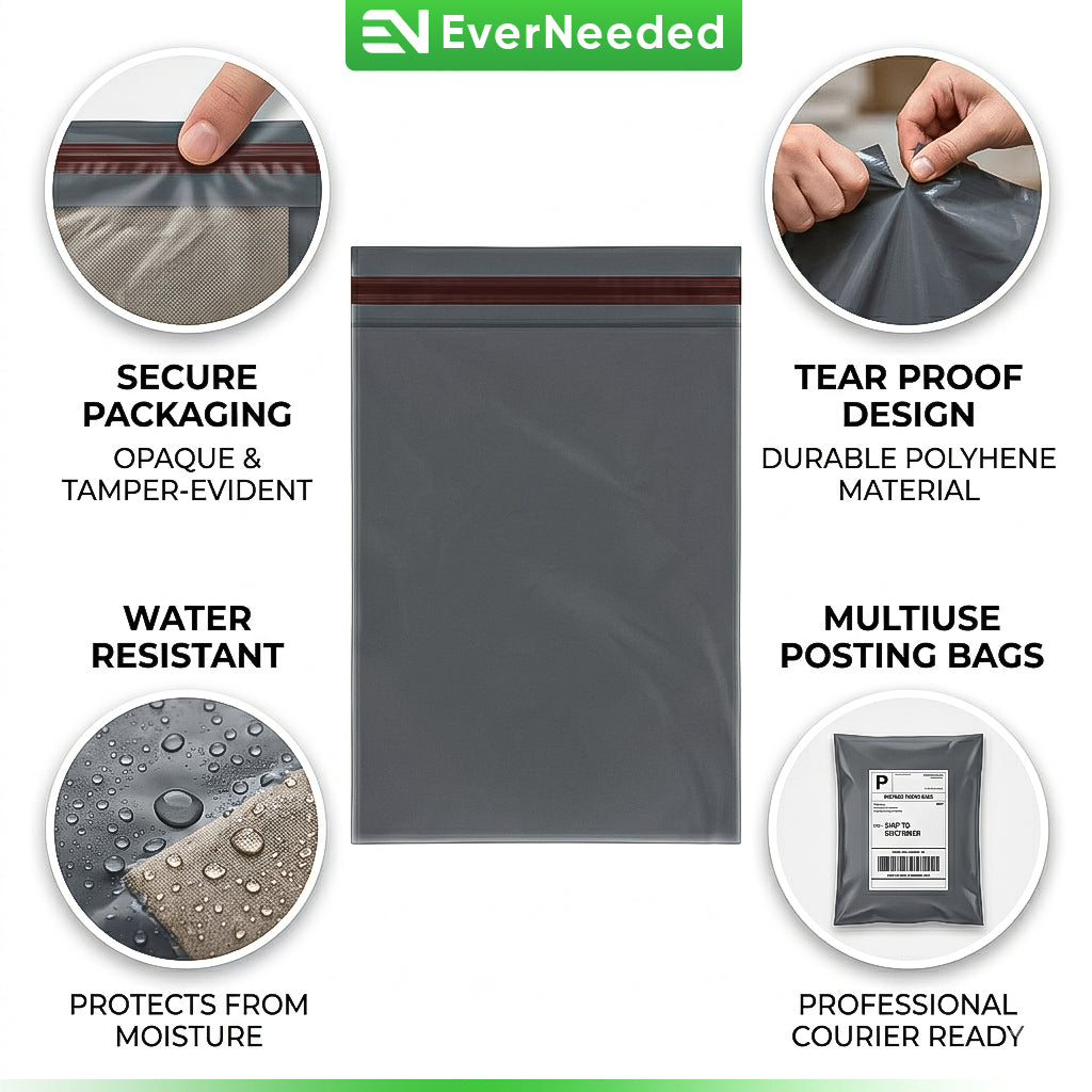 Grey Mailing Bags 6" x 9" – Self Seal