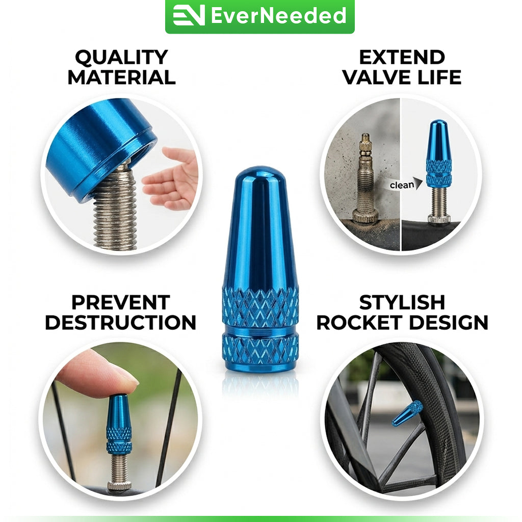 Presta Valve Caps - Aluminum - Rocket Design