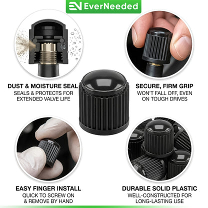 Schrader Valve Caps - Plastic - Black