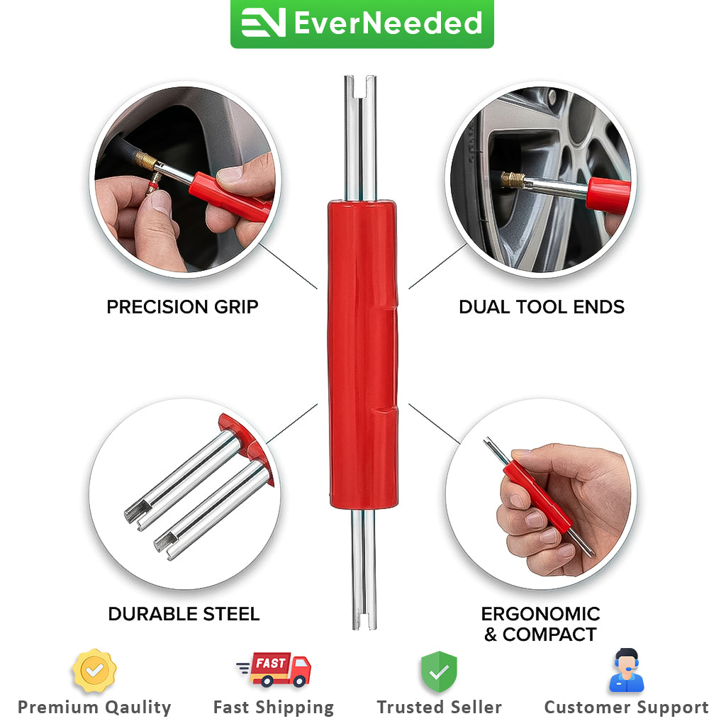 Tyre Valve Core Remover Tool – Double Head Schrader Valve Removal Key