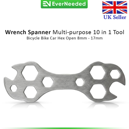 Wrench Spanner Multi-purpose 10 in 1 Tool, 8mm - 17mm