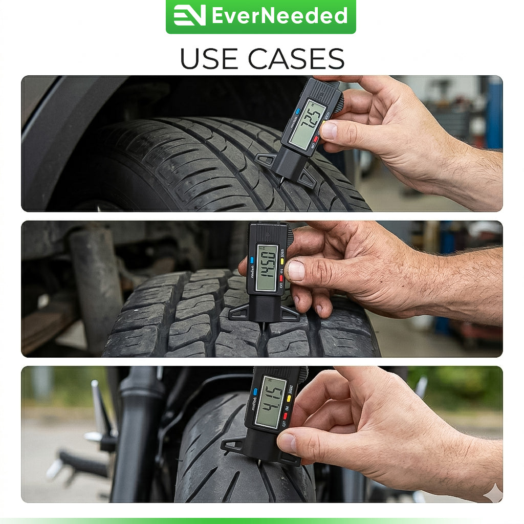 Digital Tyre Tread Depth Gauge 0–25.4mm