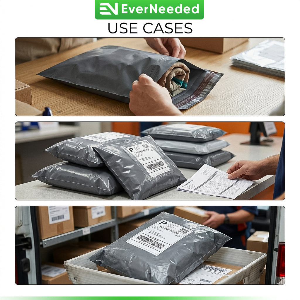 Grey Mailing Bags 6" x 9" – Self Seal