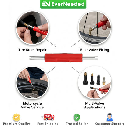 Tyre Valve Core Remover Tool – Double Head Schrader Valve Removal Key
